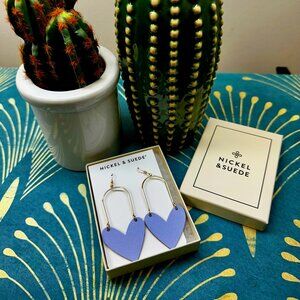 NIB Nickel & Suede Earrings